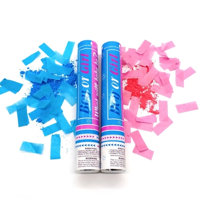 Ali Blau Rosa Biologisch abbaubare Konfetti Rauch Geschlecht offenbaren Confetti Pulver Kanone Party Popper Confetti