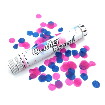 Geschlecht enthüllen Party Konfetti Kanone biologisch abbaubare Luft komprimierte Popper in blau und rosa