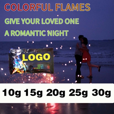 Farbe Zauberpulver Feuer 10 x 10 g Zauberflamme Farbige Feuerpulver Neonflammen
