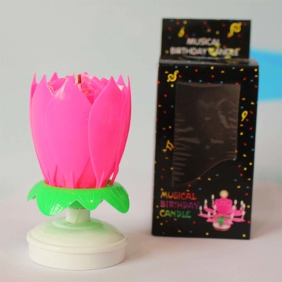 Mehrfarbige Blüten in Form von Feuerwerk Geburtstagskuchen Kerzen Spinning Musical Geburtstagskuchen Kerze