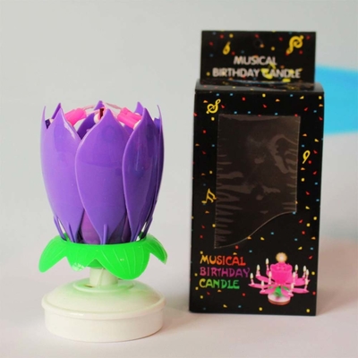 Mehrfarbige Blüten in Form von Feuerwerk Geburtstagskuchen Kerzen Spinning Musical Geburtstagskuchen Kerze