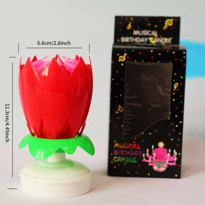 Mehrfarbige Blüten in Form von Feuerwerk Geburtstagskuchen Kerzen Spinning Musical Geburtstagskuchen Kerze