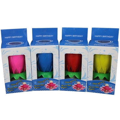 Geburtstagskuchen Kerze Lotus singend Geburtstagskuchen Feuerwerk Kerze Geburtstagsfeier Spinning Lotuskerze
