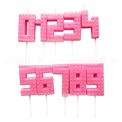 Digitale Kerze 0-9 Topper Kuchen Schönes Rosa Bogen Weißes Hutchen Geburtstagskerze Kuchen Topper Kerzen