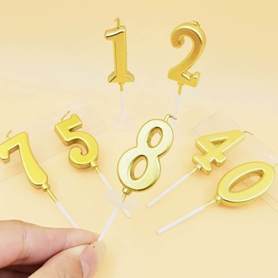 Champagner Gold Geburtstagskerzen Nummer 0-9 Kuchen Topper Happy Birthday Dekoration für Frauen Männer Mädchen Jungen Party