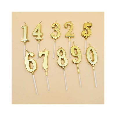 Champagner Gold Geburtstagskerzen Nummer 0-9 Kuchen Topper Happy Birthday Dekoration für Frauen Männer Mädchen Jungen Party