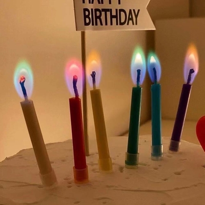 12 Zählen Farbige Flammen Geburtstagskuchen Kerzen Kein Duft Perfekt für alles Gute zum Geburtstag