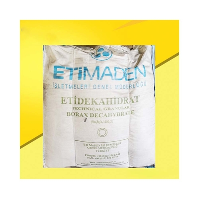 25 kg Beutel mit weißen Granulaten Borax Decahydrat und Wasserlos für die Landwirtschaft