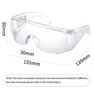 Außen Transparente Breitsicht Sport Sicherheitsbrille Klares Polycarbonatrahmen Flankierende Lüftungsbrille
