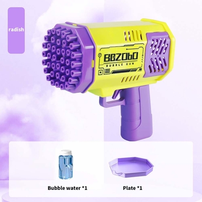 Bubble Gun Rakete 69 Löcher Seifenblasenmaschine Weihnachtsgeschenk Pistole Form Automatischer Bläser mit leichten Spielzeug für Kinder