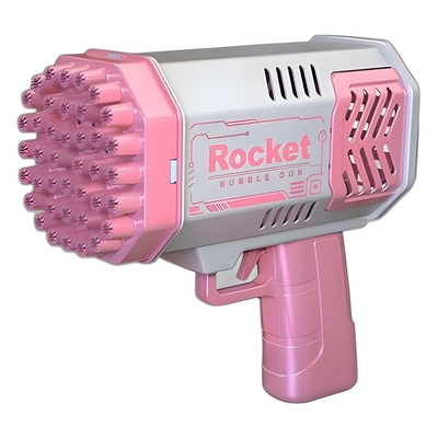 Bubble Gun Rakete 69 Löcher Seifenblasenmaschine Weihnachtsgeschenk Pistole Form Automatischer Bläser mit leichten Spielzeug für Kinder