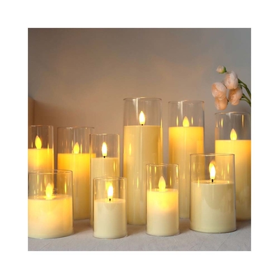 Tag des Vaters Flammelose flackernde Kerze in LED Acrylbecher für Geburtstag Dekoration