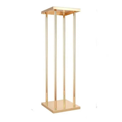 Metallgold Hochzeitsblumen Vase für Mittelstücke Home Mittelstück Spalte Geometrischer hoher Stil