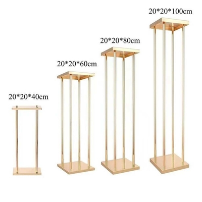 Hochzeitsschmuck Blumenbodenständer Vase Gold Metallboden Säule Blumenstand für Party-Versorgung
