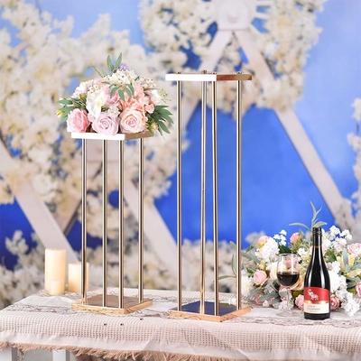 Hochzeitsschmuck Blumenbodenständer Vase Gold Metallboden Säule Blumenstand für Party-Versorgung