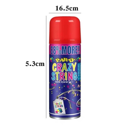 Schießreichweite 5-8m Wirtschaftlicher bunter Streamer und Silly Crazy String Spray für Festivaldekorationen