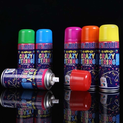 Schießreichweite 5-8m Wirtschaftlicher bunter Streamer und Silly Crazy String Spray für Festivaldekorationen