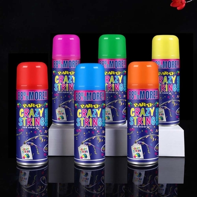 Schießreichweite 5-8m Wirtschaftlicher bunter Streamer und Silly Crazy String Spray für Festivaldekorationen
